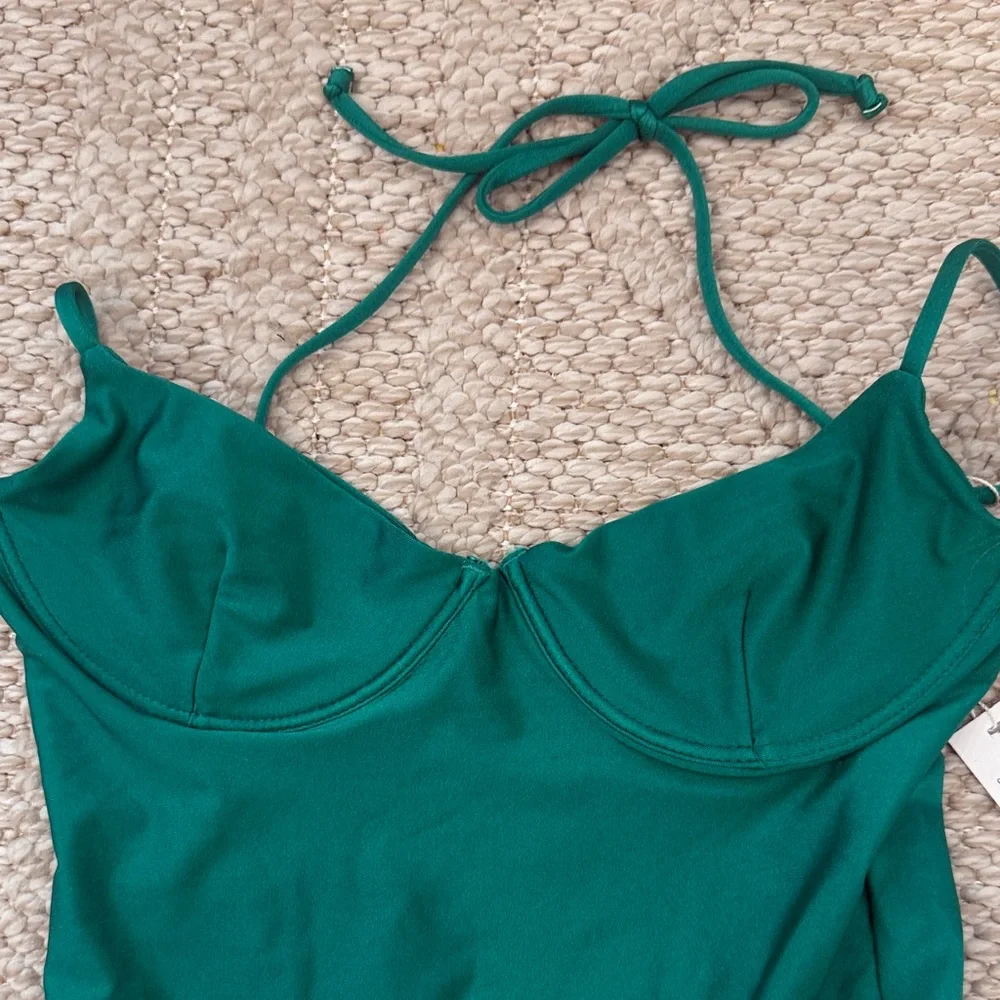 Frankie's Bikinis Teal Green One-Piece Swimsuit Marie Shine